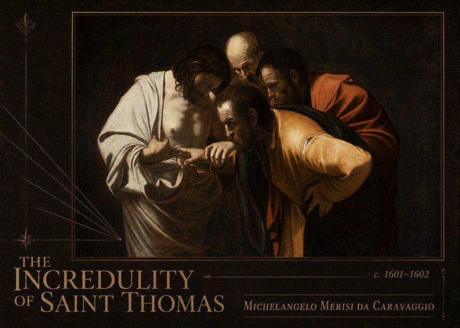 Michelangelo Merisi da Caravaggio The Incredulity of Saint Thomas III No2 - Plakat