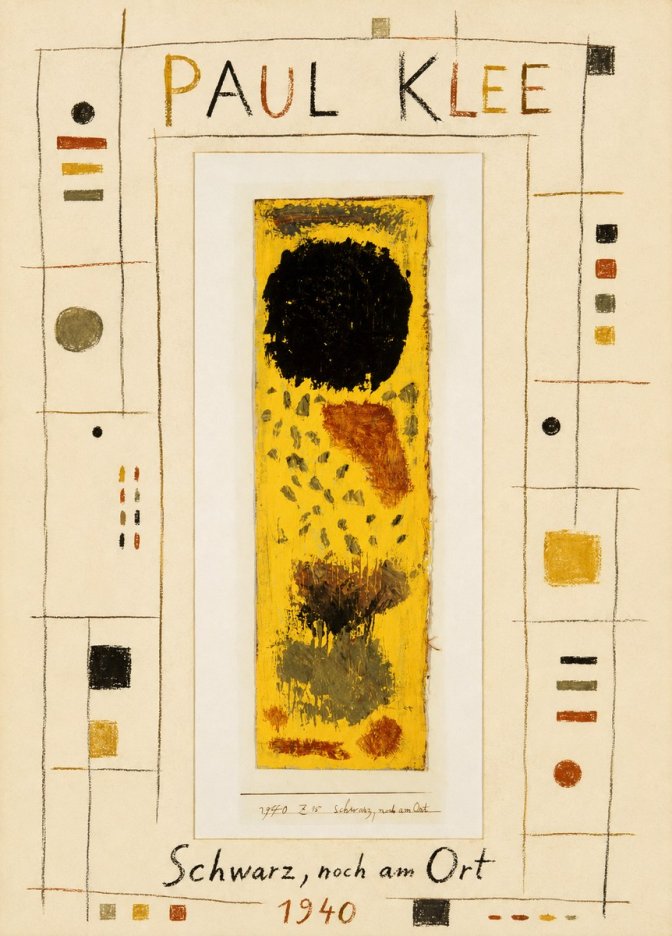 Paul Klee Schwarz, Noch Am Ort No4 - Plakat