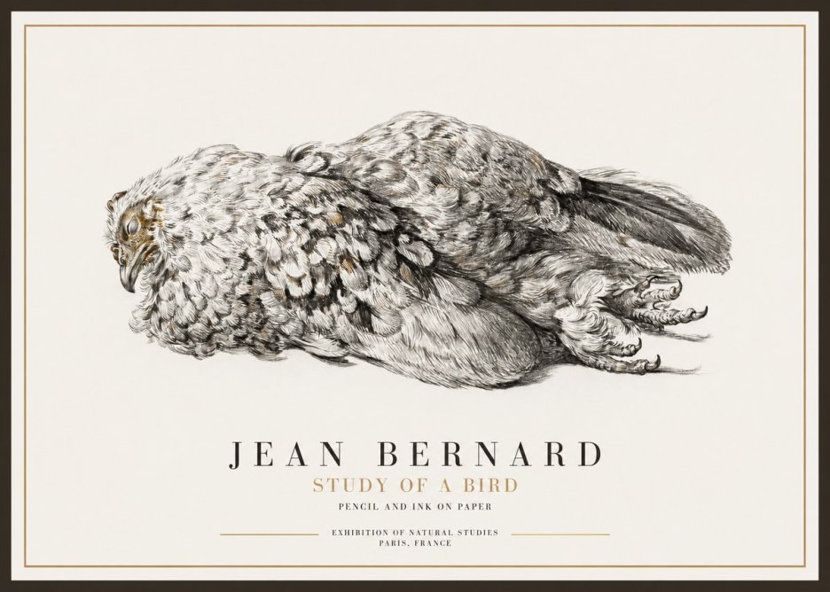 Jean Bernard Study of a Bird I No1 - Plakat
