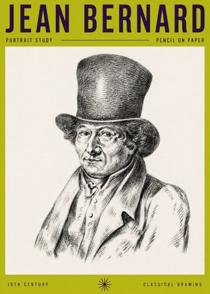 Jean Bernard Portrait Study of a Gentleman No5 - Plakat