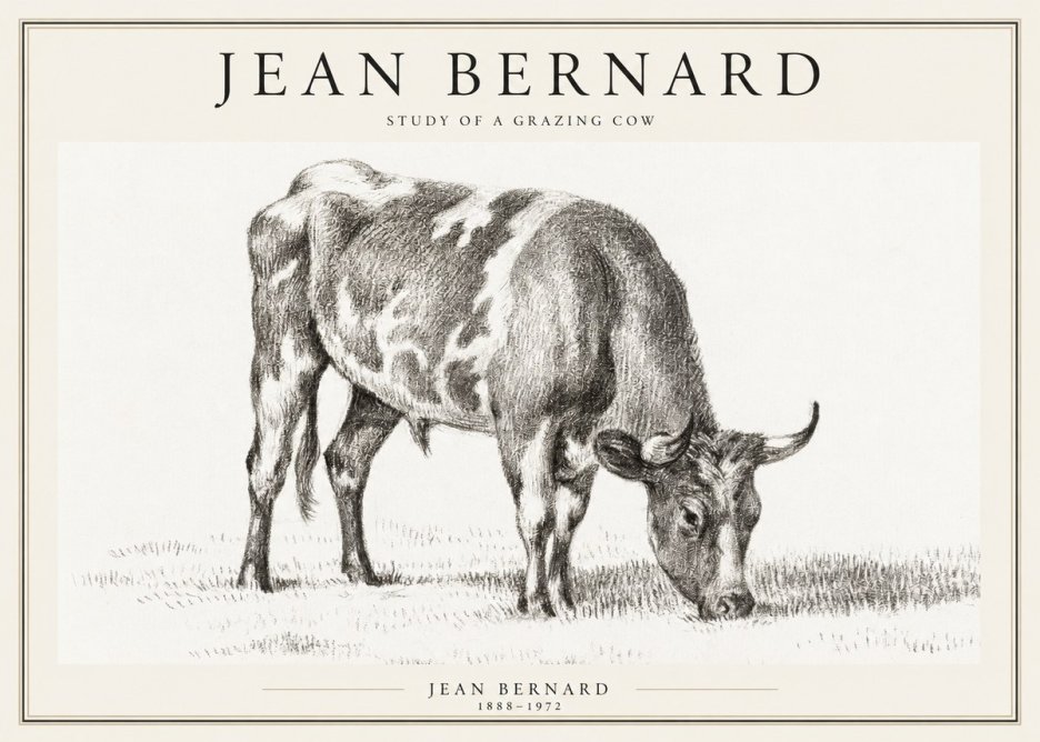 Jean Bernard Grazing Cow I No2 - Plakat