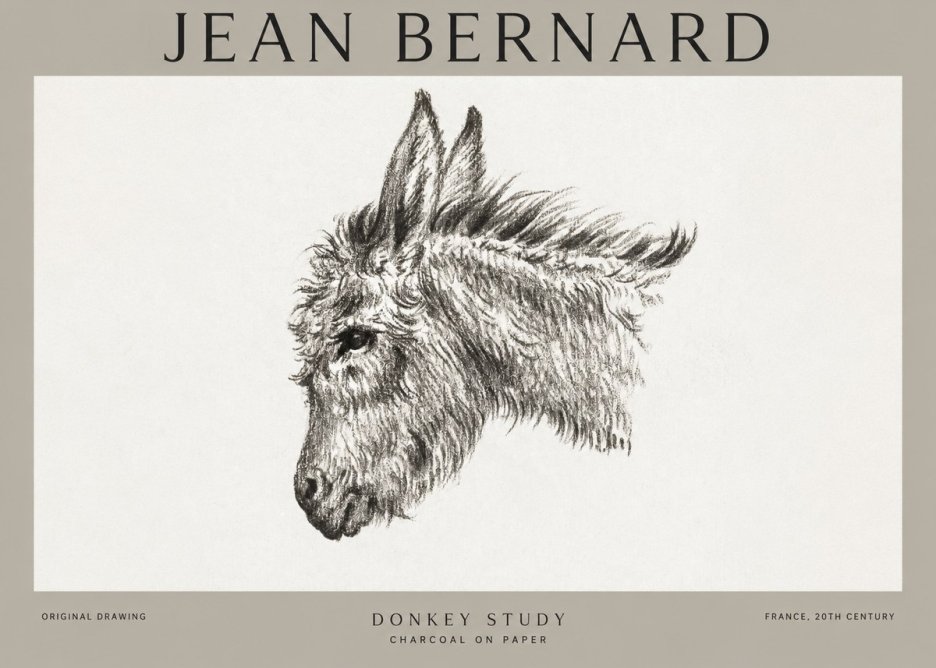 Jean Bernard Donkey Study I No1 - Plakat
