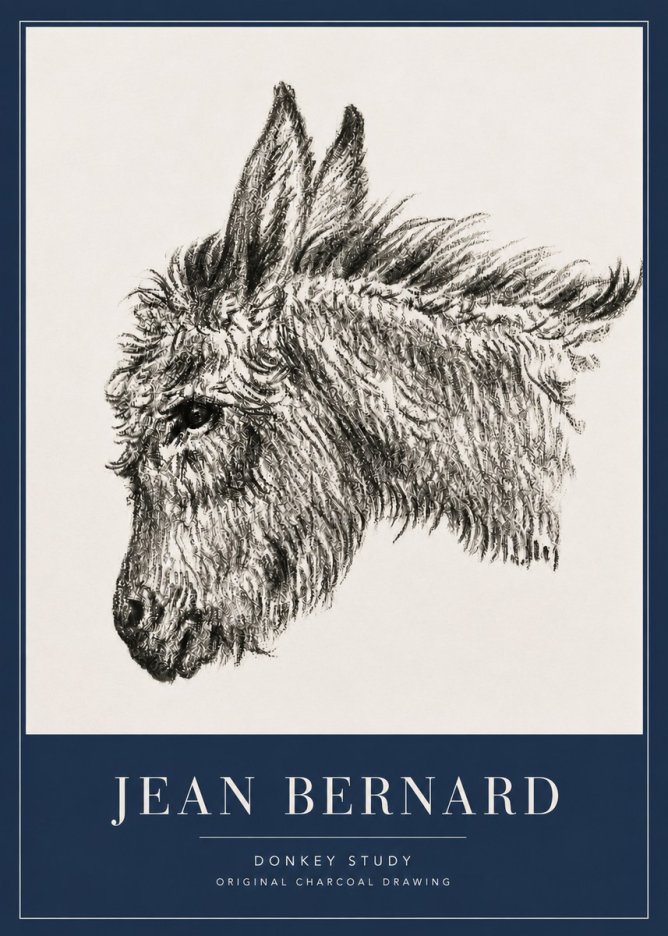 Jean Bernard Donkey Study I No5 - Plakat