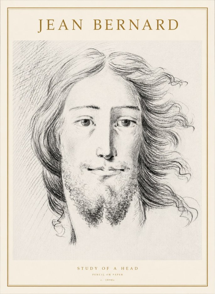 Jean Bernard Study of a Head No1 - Plakat