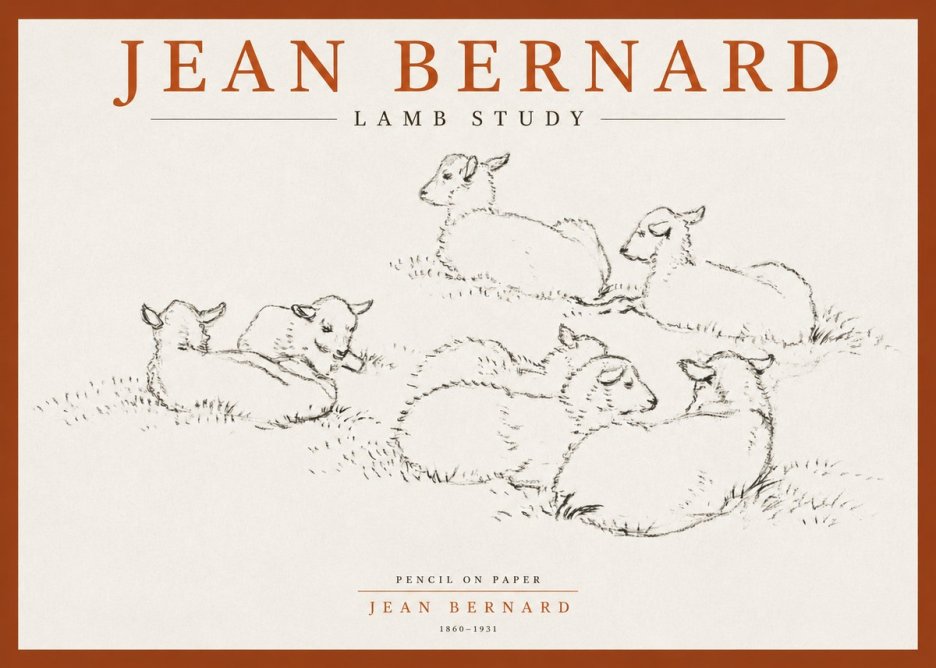 Jean Bernard Study of Lambs No4 - Plakat