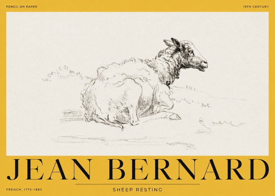 Jean Bernard Sheep Resting No2 - Plakat