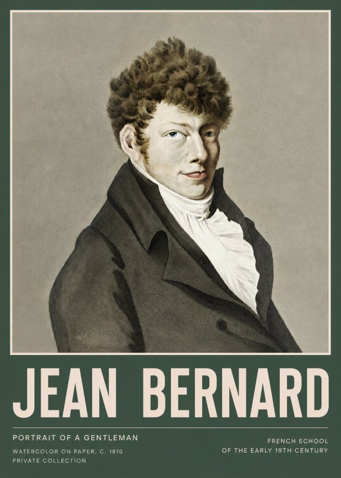 Jean Bernard Portrait of a Young Man No5 - Plakat