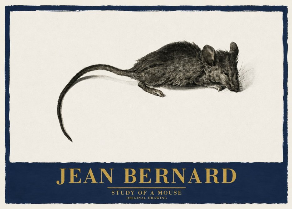 Jean Bernard Study of a Mouse I No2 - Plakat