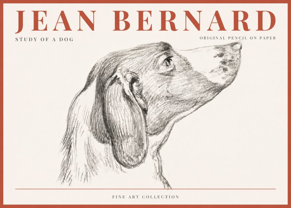 Jean Bernard Study of a Dog I No6 - Plakat