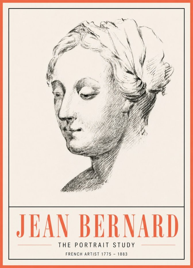 Jean Bernard Study of a Woman No5 - Plakat