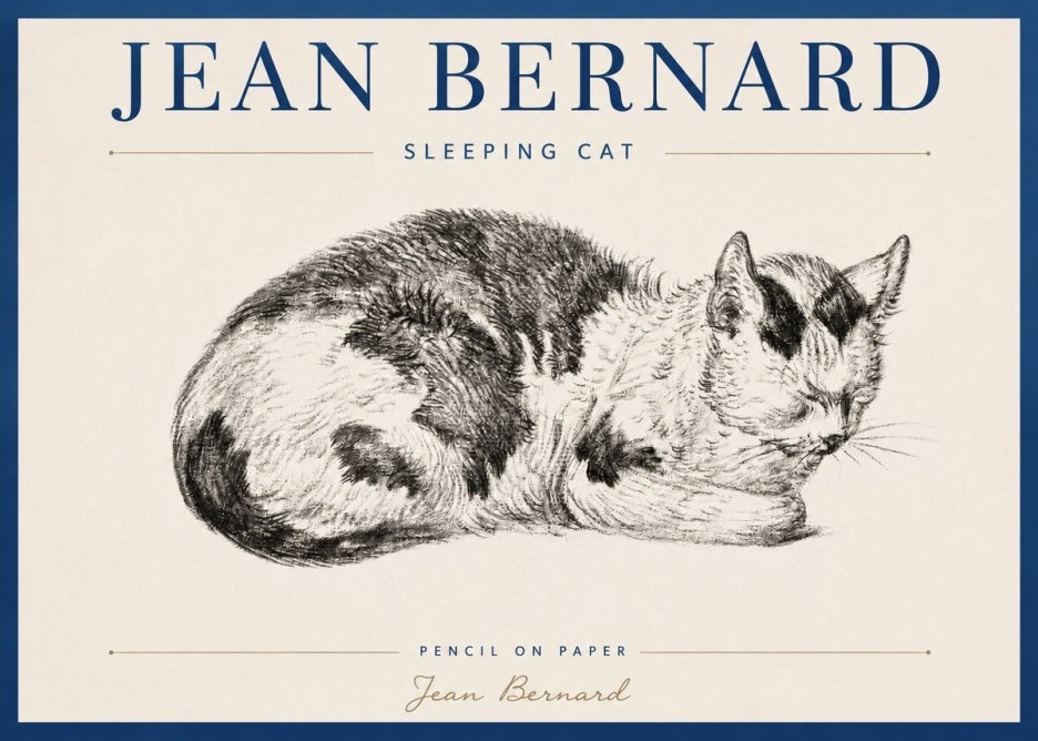 Jean Bernard Sleeping Cat I No3 - Plakat