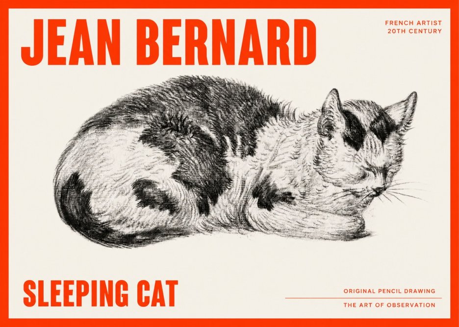 Jean Bernard Sleeping Cat I No6 - Plakat