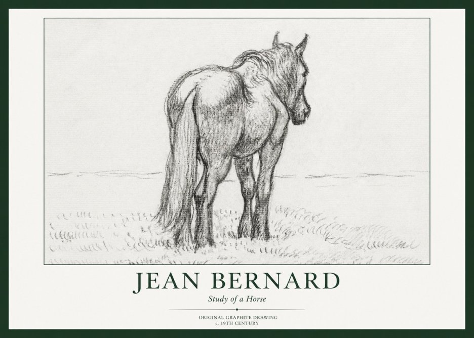 Jean Bernard Study of a Horse II No1 - Plakat