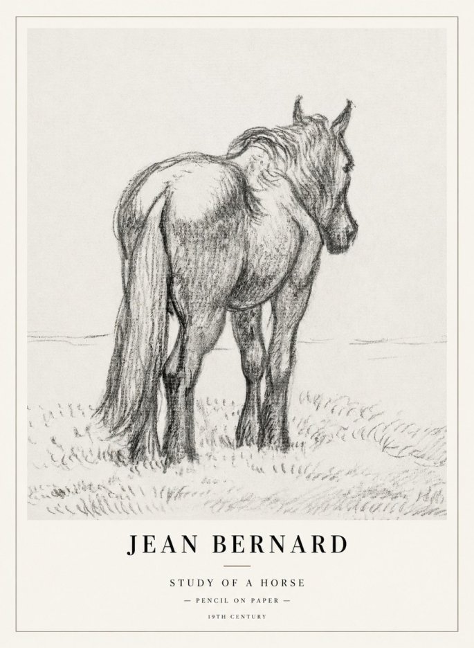 Jean Bernard Study of a Horse II No2 - Plakat