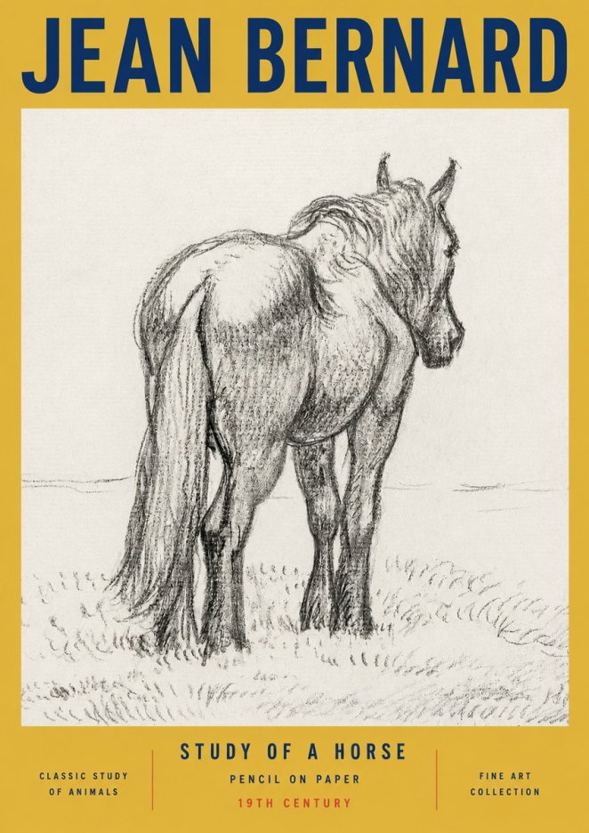 Jean Bernard Study of a Horse II No3 - Plakat