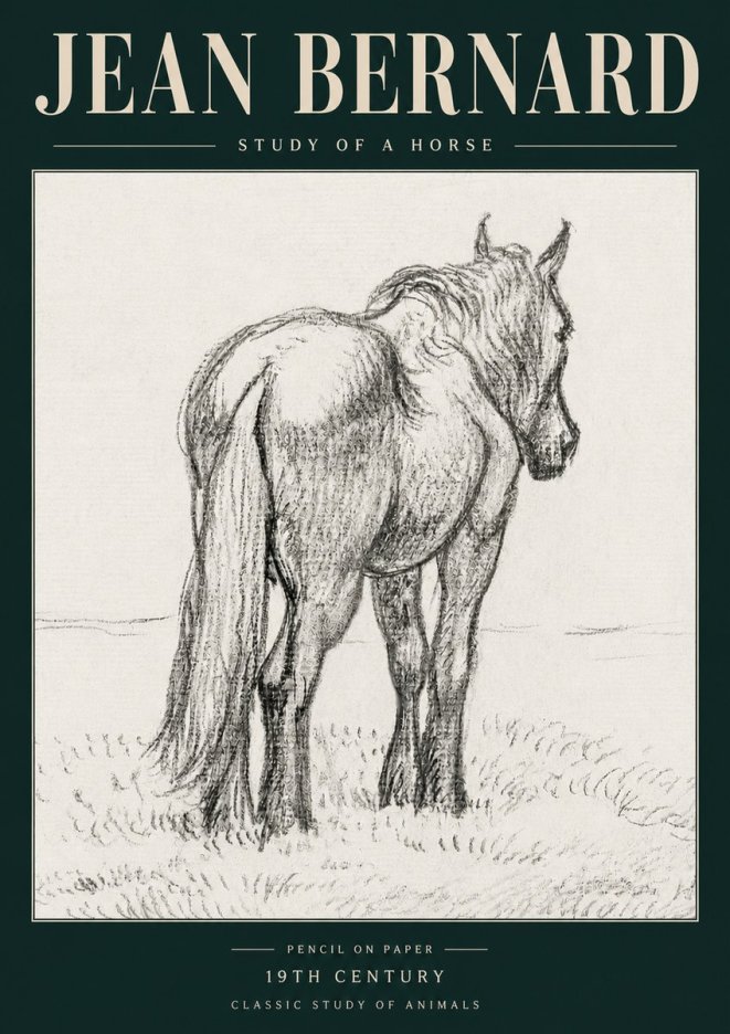 Jean Bernard Study of a Horse II No5 - Plakat