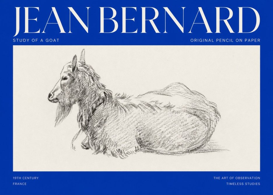 Jean Bernard Study of a Goat I No2 - Plakat