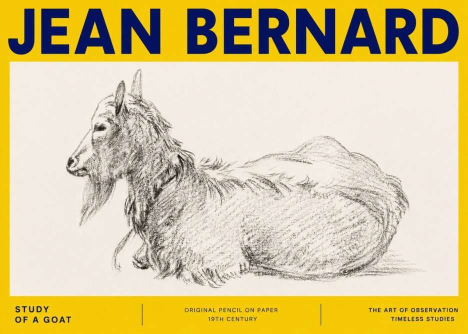 Jean Bernard Study of a Goat I No4 - Plakat