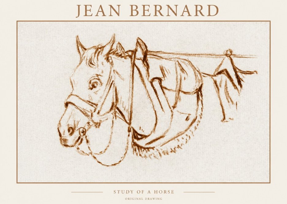 Jean Bernard Study of a Horse III No1 - Plakat