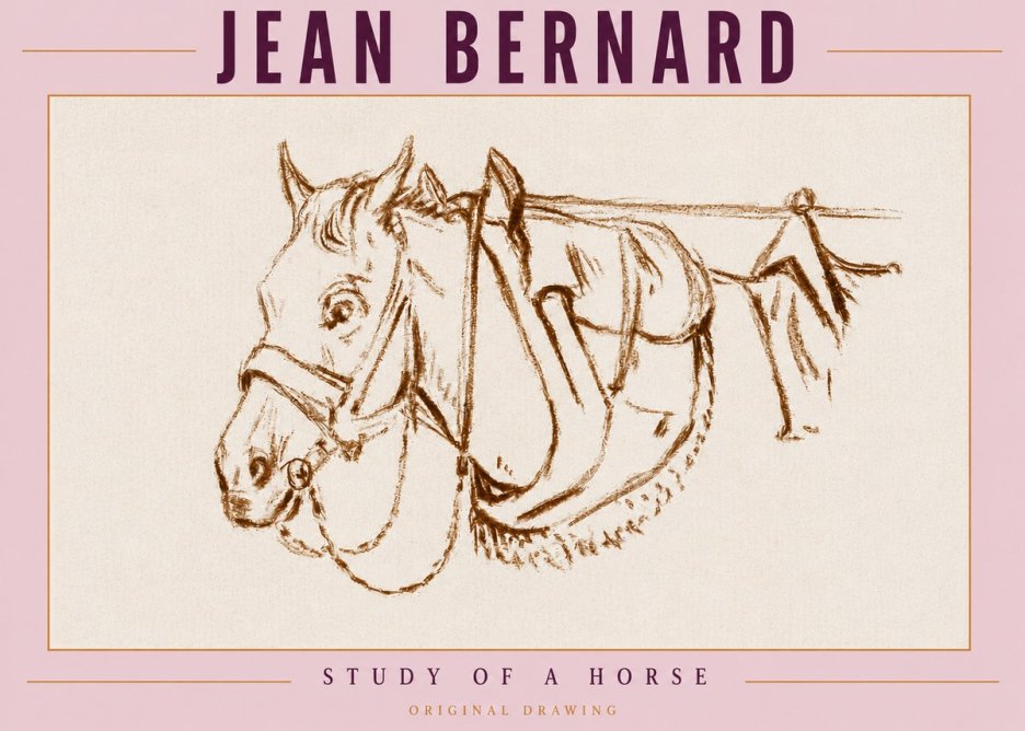 Jean Bernard Study of a Horse III No5 - Plakat