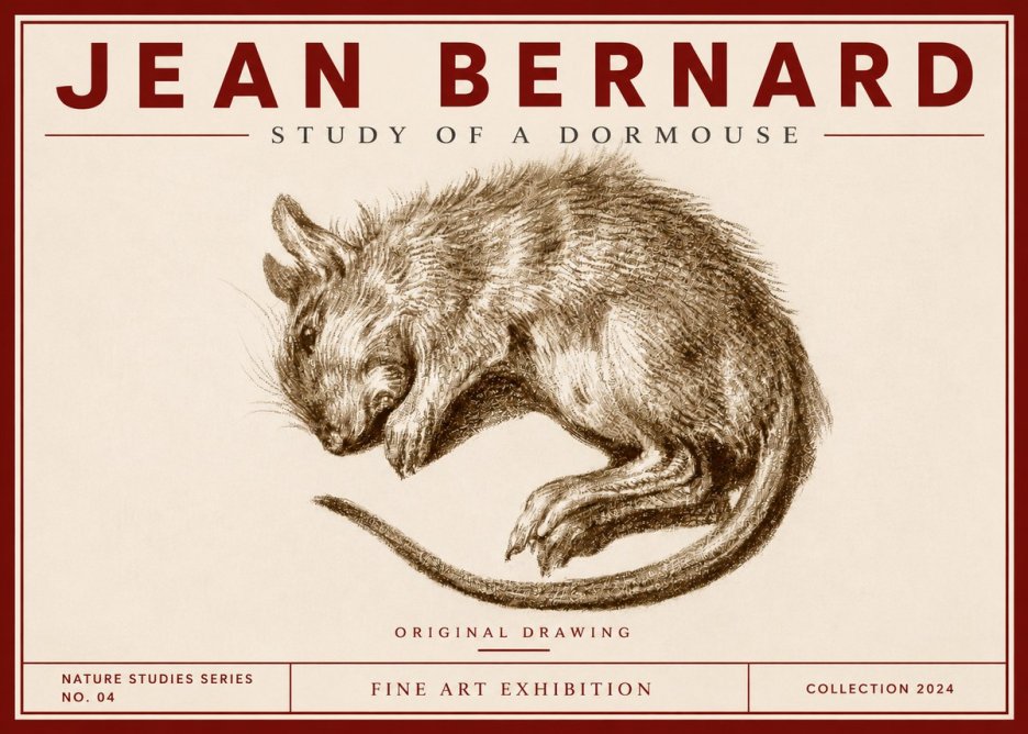 Jean Bernard Study of a Dormouse No4 - Plakat