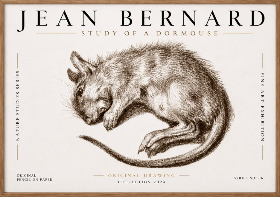 Jean Bernard Study of a Dormouse No6 - Plakat