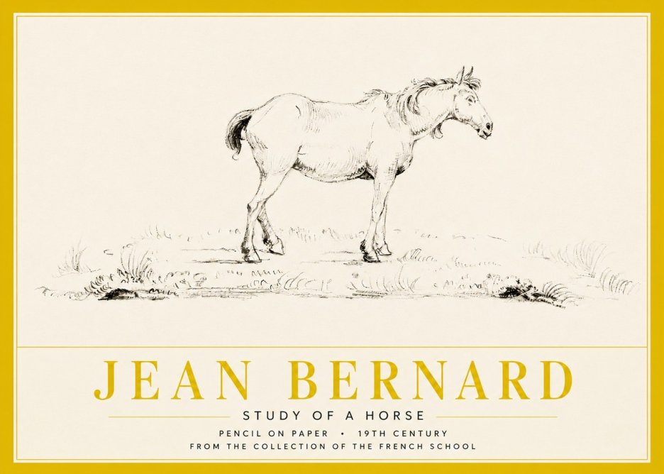 Jean Bernard Study of a Horse IV No3 - Plakat