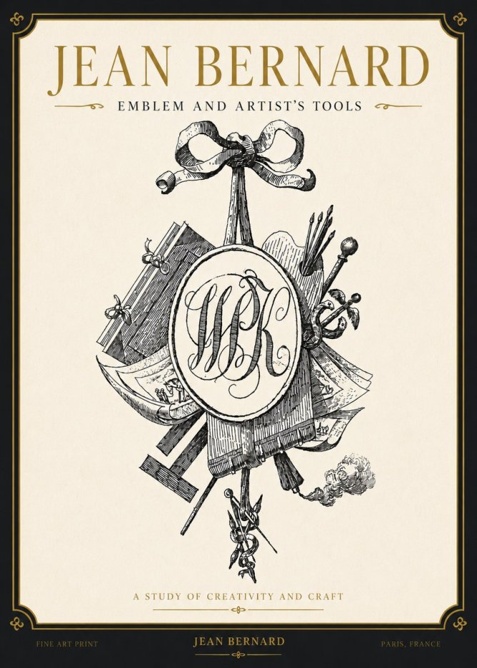 Jean Bernard Still Life with Monogram No4 - Plakat