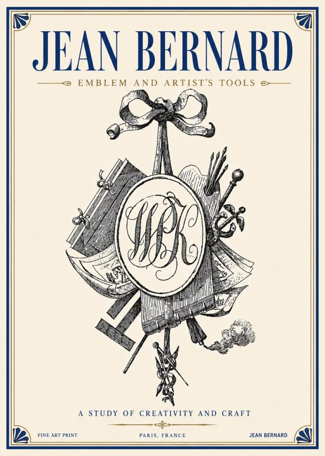 Jean Bernard Still Life with Monogram No6 - Plakat