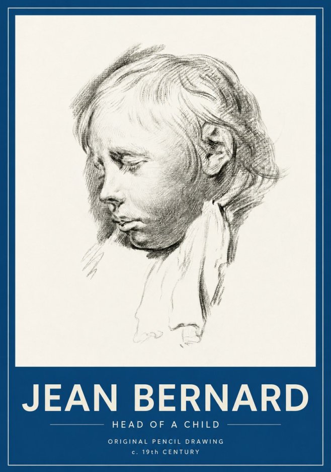 Jean Bernard Head of a Child No2 - Plakat