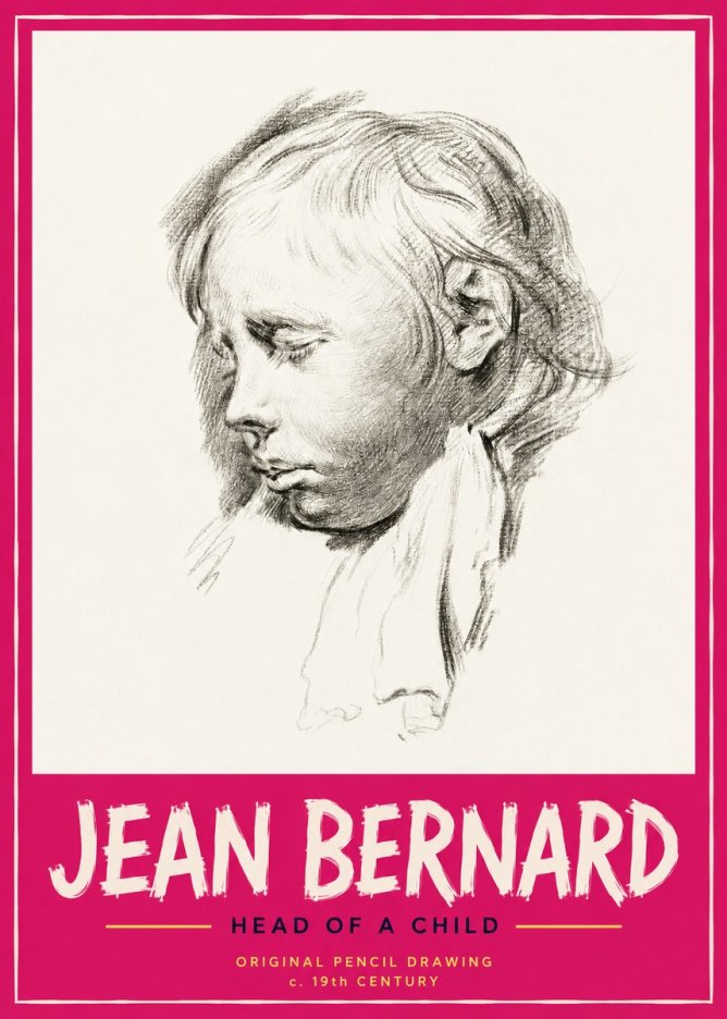 Jean Bernard Head of a Child No3 - Plakat