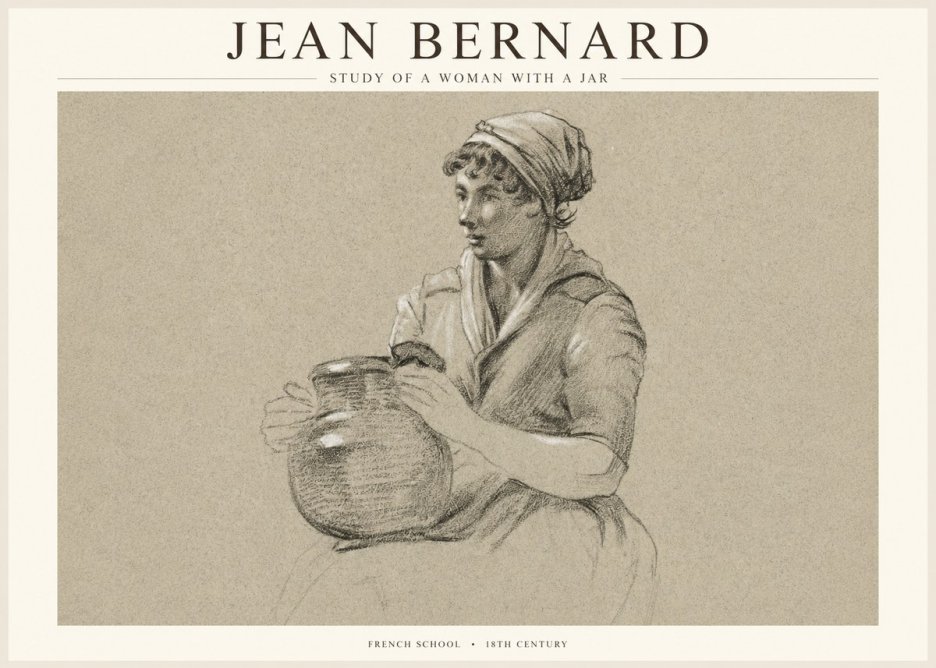 Jean Bernard Study of a Young Woman with a Pot No5 - Plakat