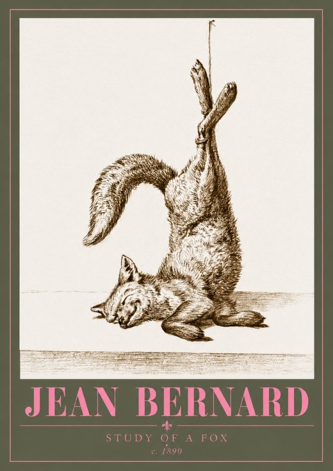 Jean Bernard Study of a Fox No5 - Plakat