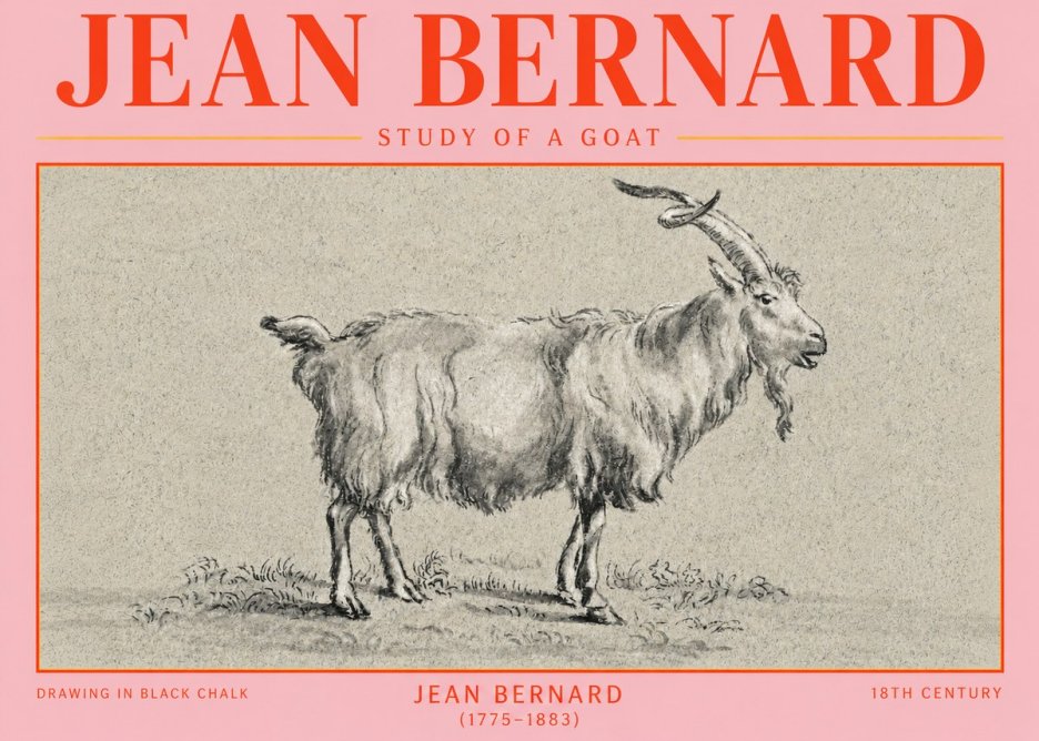 Jean Bernard Study of a Goat II No4 - Plakat