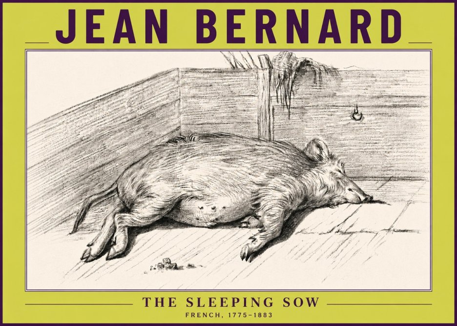 Jean Bernard The Sleeping Sow No6 - Plakat