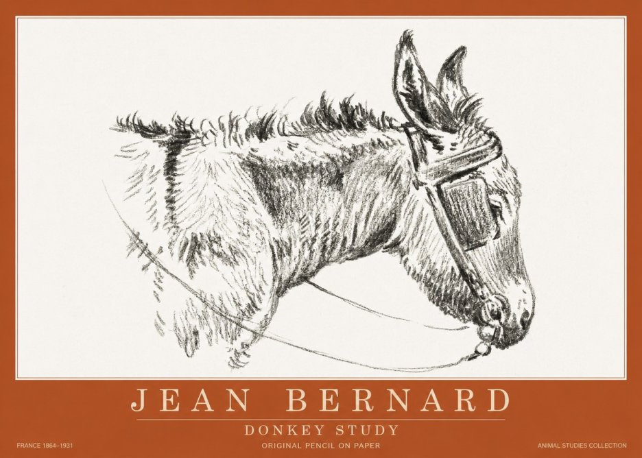 Jean Bernard Donkey Study II No2 - Plakat