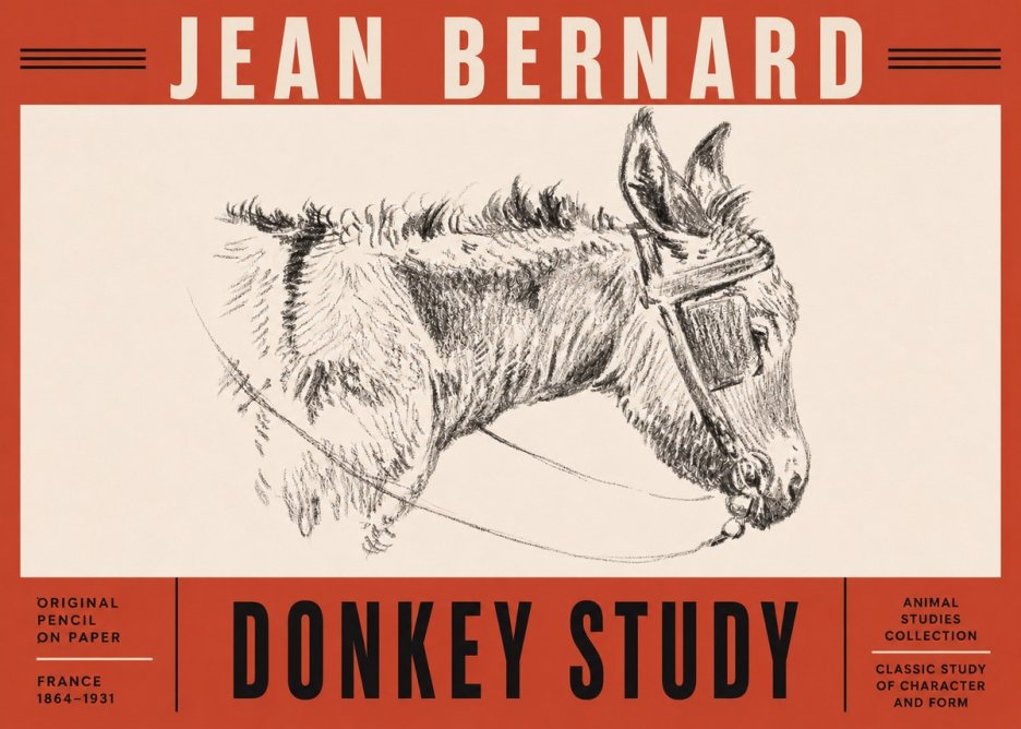 Jean Bernard Donkey Study II No5 - Plakat