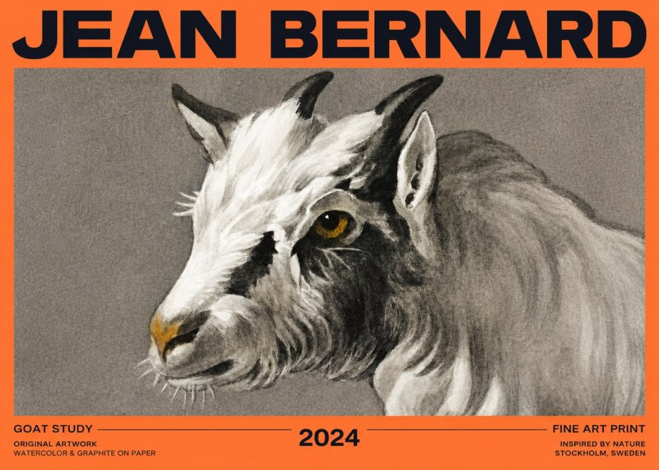 Jean Bernard Goat Study No2 - Plakat