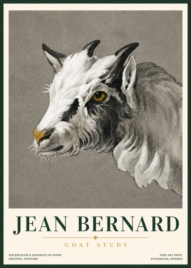 Jean Bernard Goat Study No3 - Plakat