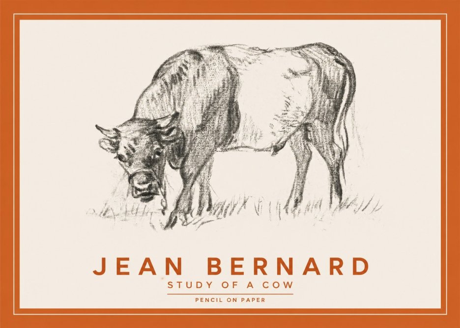 Jean Bernard Study of a Cow II No2 - Plakat