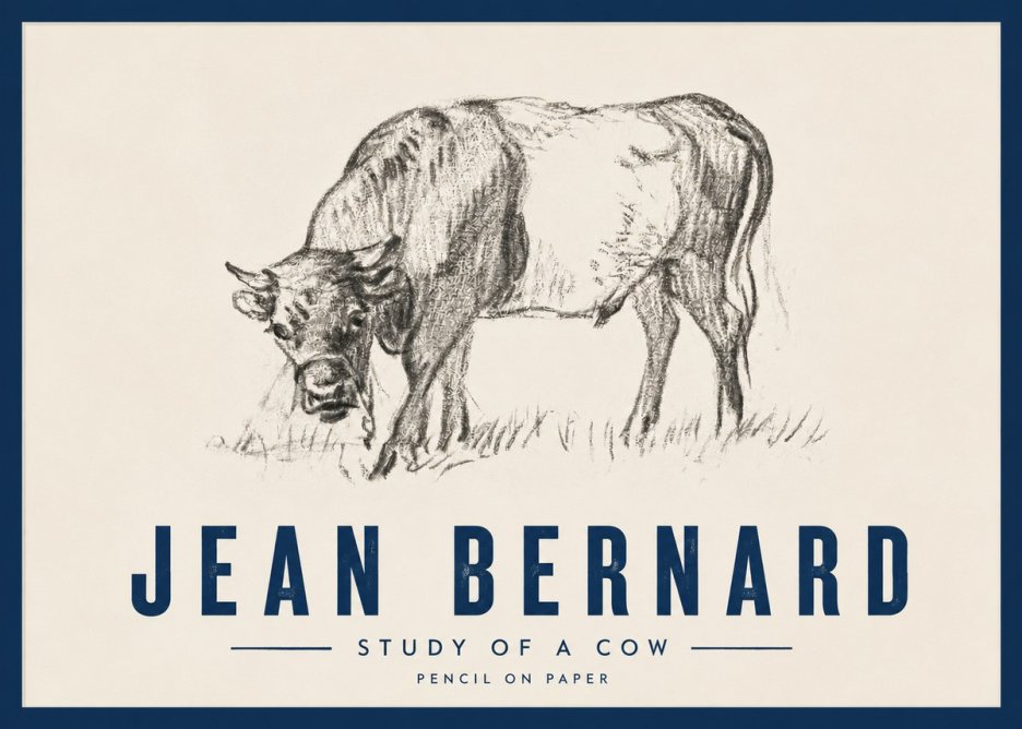 Jean Bernard Study of a Cow II No4 - Plakat