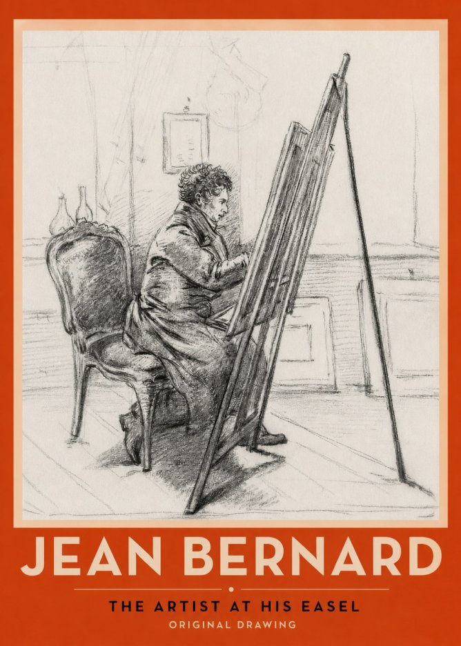 Jean Bernard The Artist at His Easel No2 - Plakat