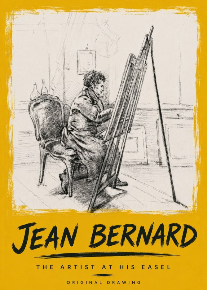 Jean Bernard The Artist at His Easel No6 - Plakat