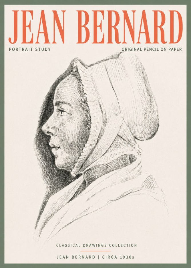 Jean Bernard Portrait Study VI No3 - Plakat