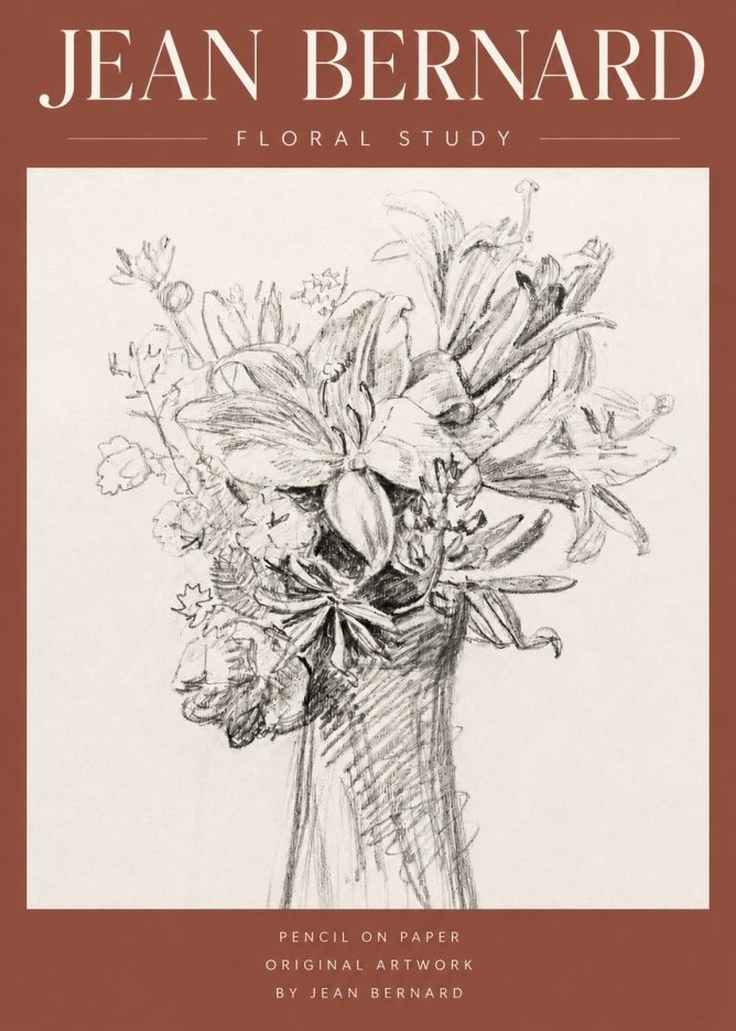 Jean Bernard Bouquet of Lilies No4 - Plakat