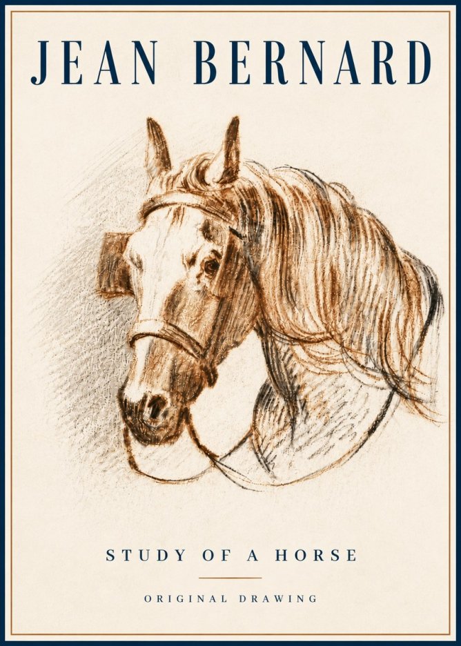 Jean Bernard Study of a Horse V No6 - Plakat