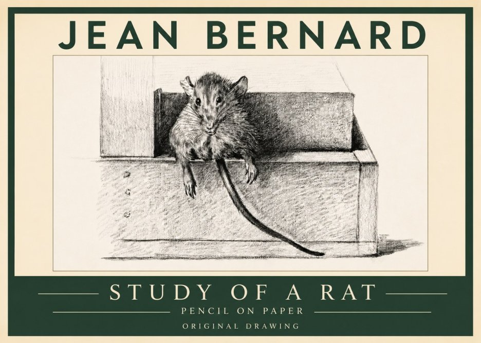 Jean Bernard Study of a Rat I No3 - Plakat