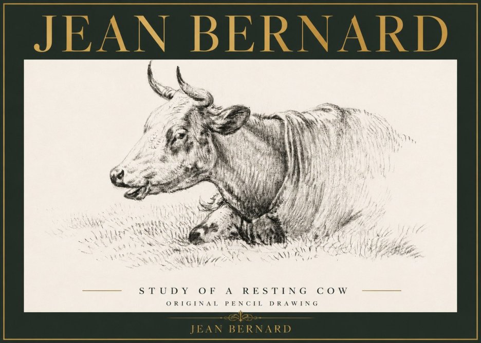 Jean Bernard Study of a Resting Cow IV No5 - Plakat