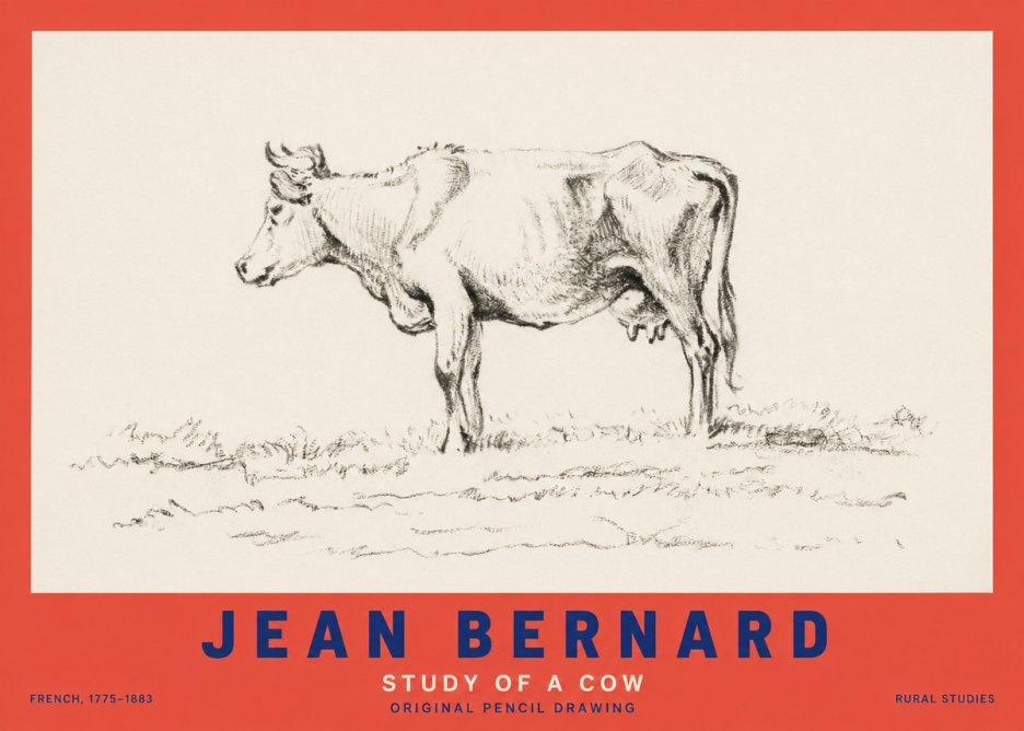 Jean Bernard Study of a Cow III No2 - Plakat