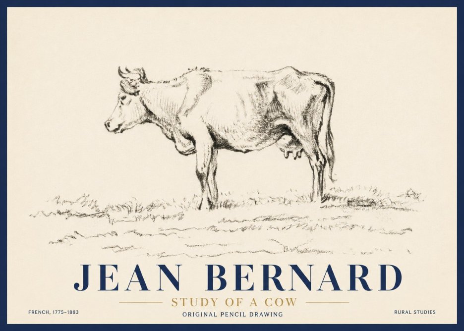 Jean Bernard Study of a Cow III No4 - Plakat